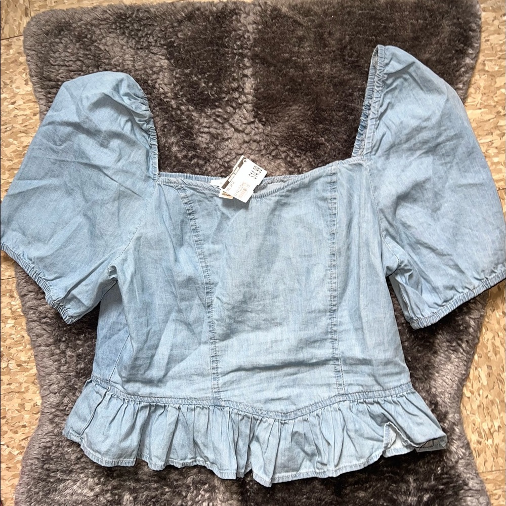 Crop puffy sleeve